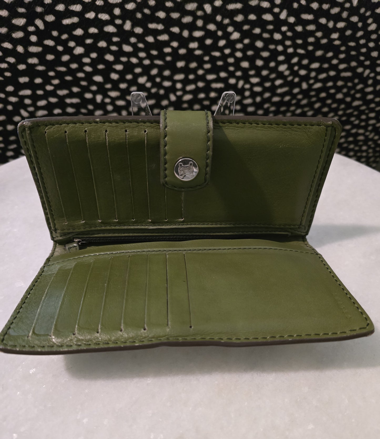 Celine Green Long Wallet