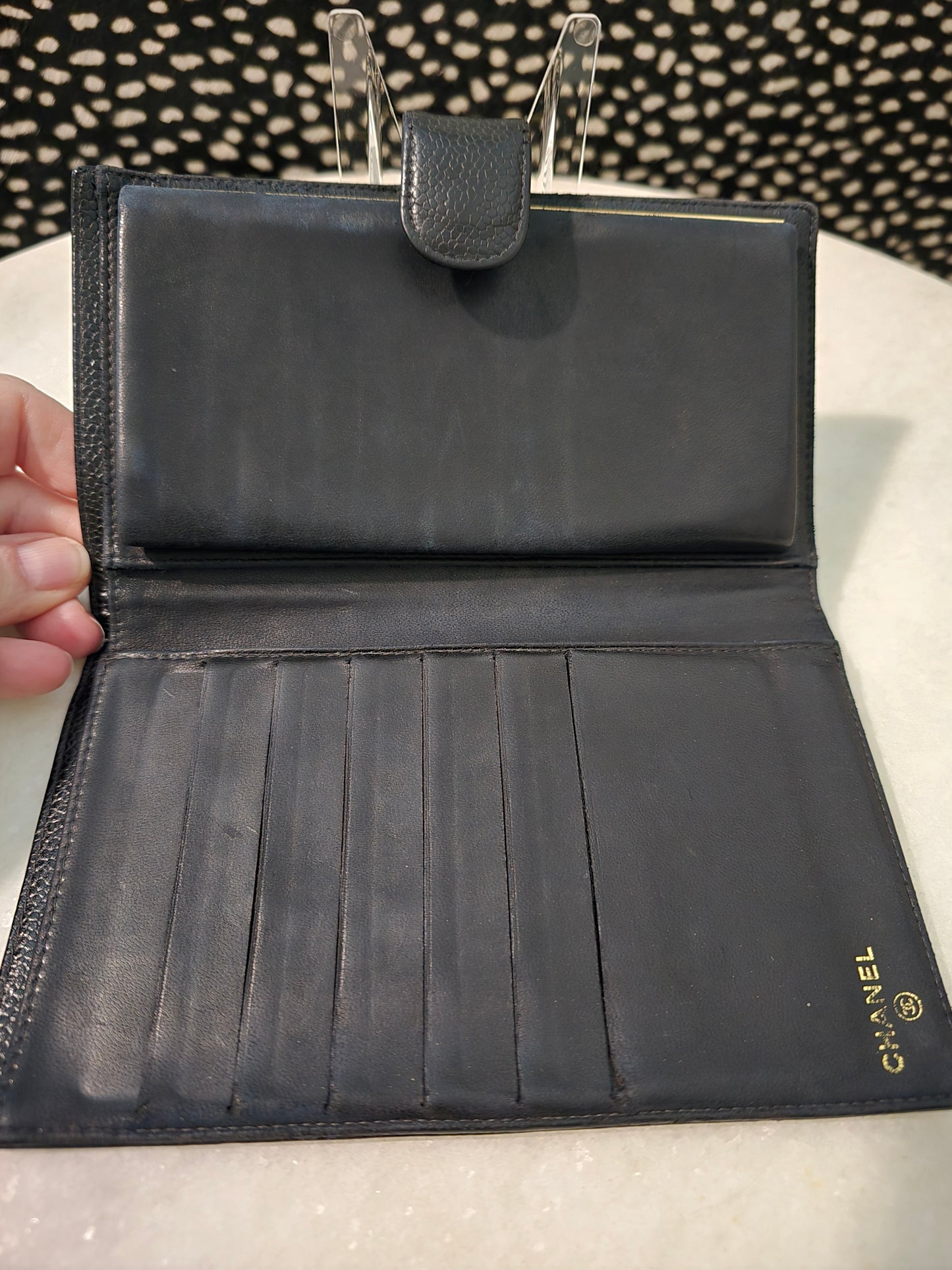 Chanel Black Cavier Long Wallet