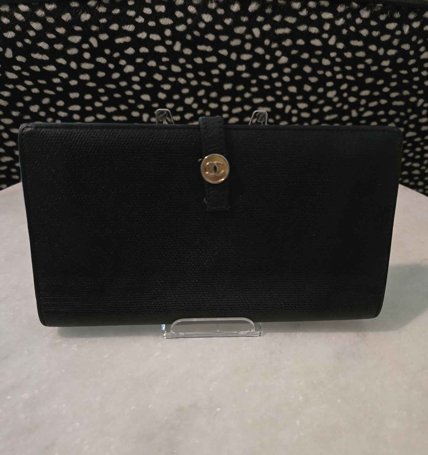 Chanel Black Wallet with Small Gold CC Logo