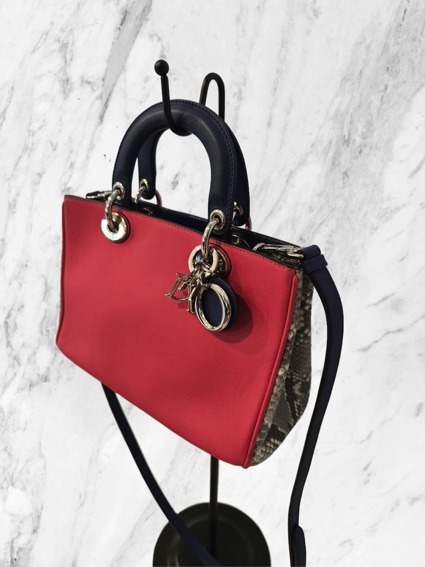 Dior Calfskin Python Diorissimo Fuchsia 2 - Way Bag