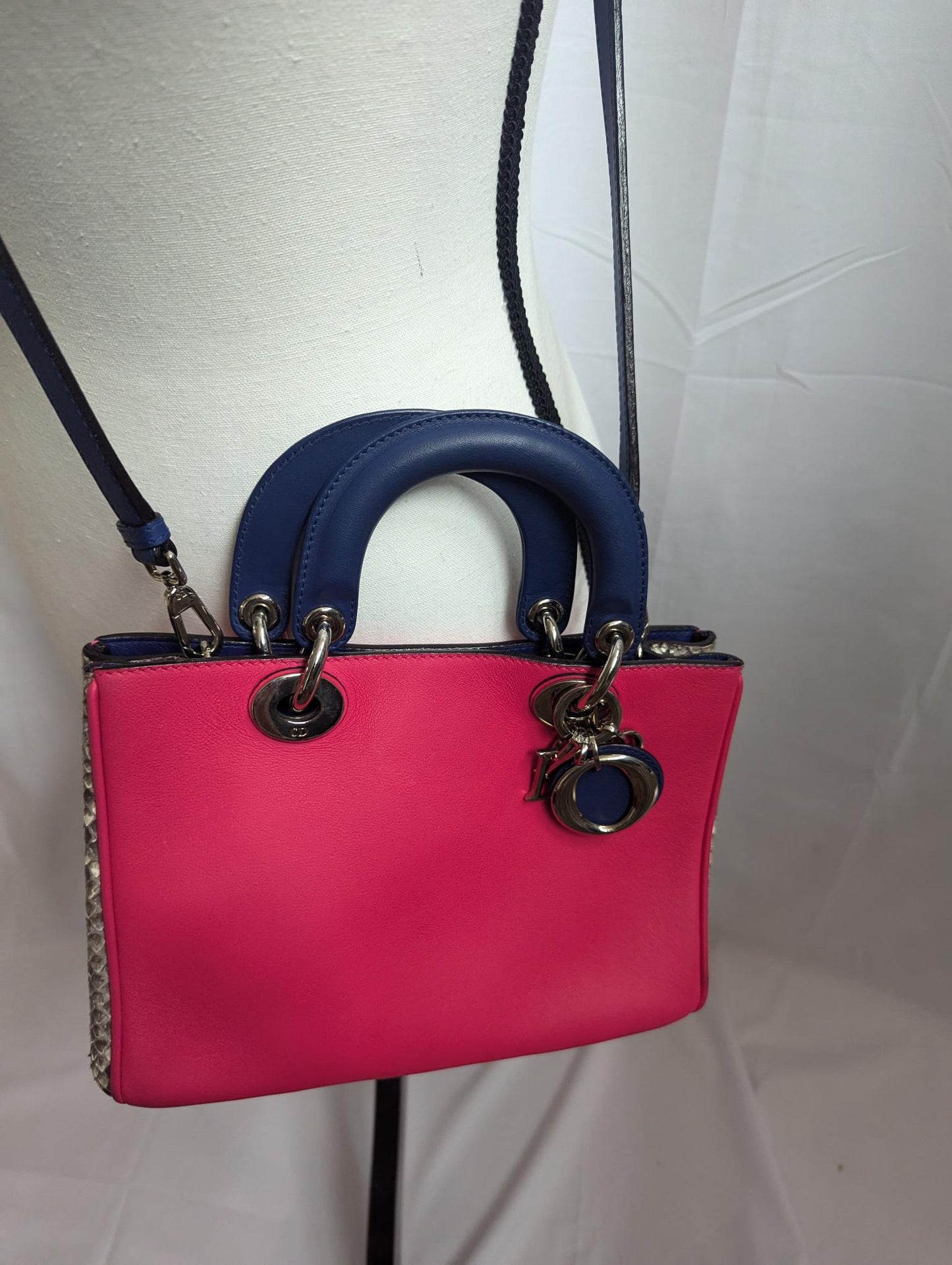 Dior Calfskin Python Diorissimo Fuchsia 2 - Way Bag