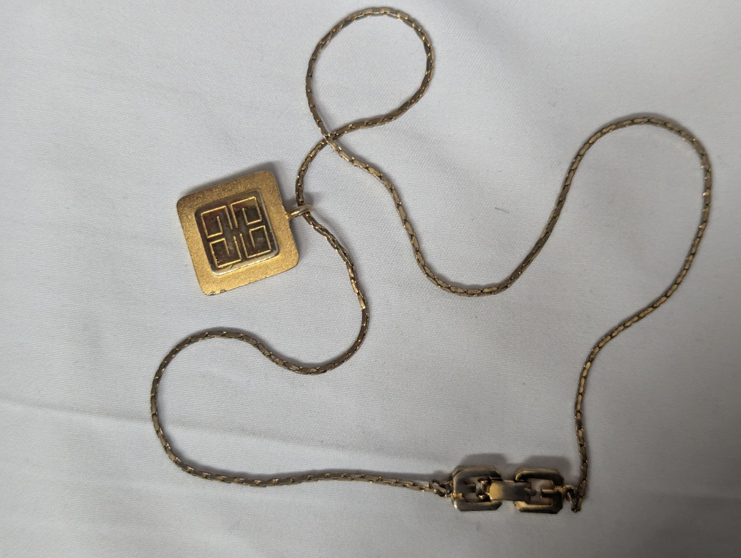 Givenchy Gold Square Necklace