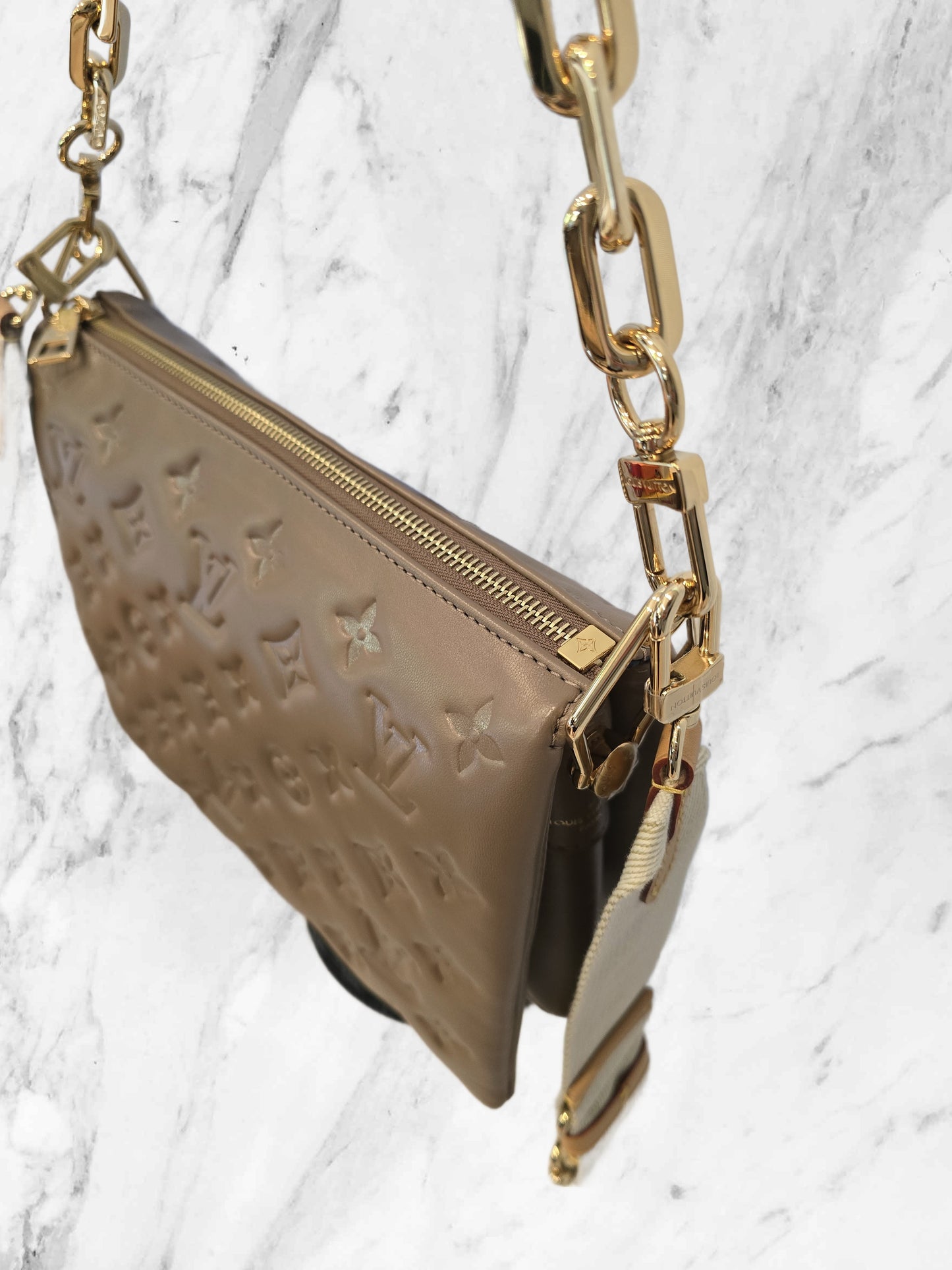 Louis Vuitton Coussin PM NV Taupe with Gold Chain Bag - UNUSED