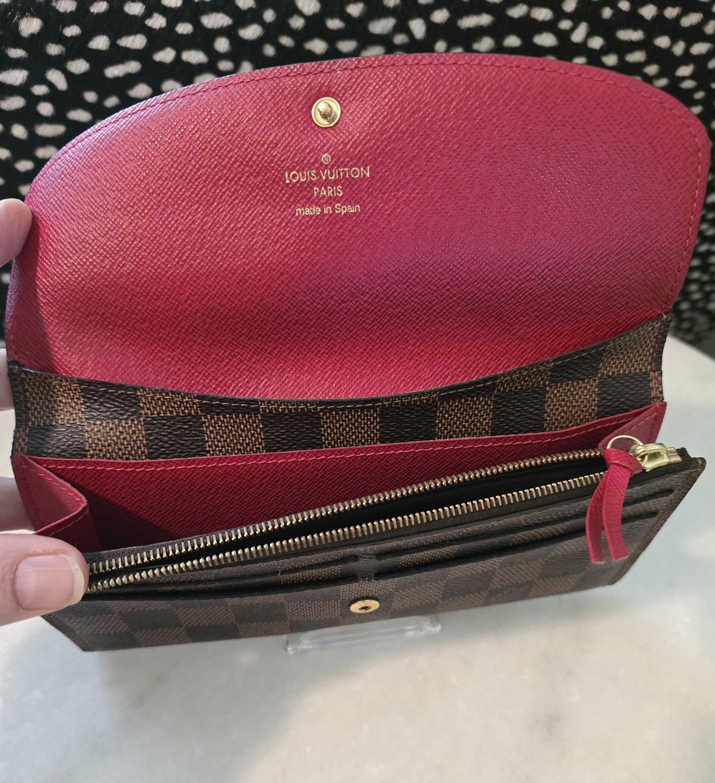 Louis Vuitton Damier Emile with Red Snap Wallet