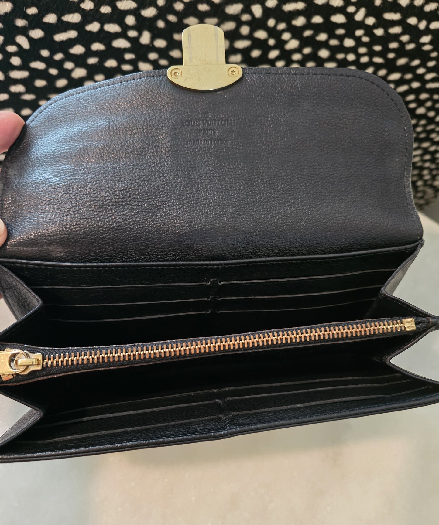 Louis Vuitton Mahina Black Gold Lock Style