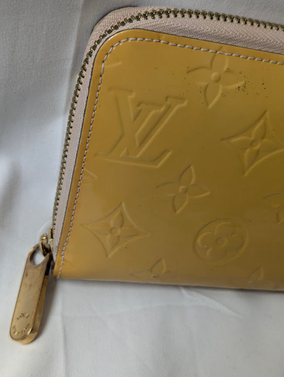 Louis Vuitton Yellow Vernis Zippy Wallet