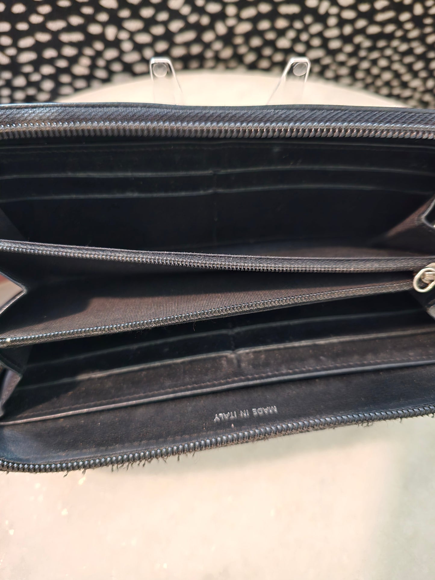 CHANNEL Black Caviar Zipper Wallet W/ Box