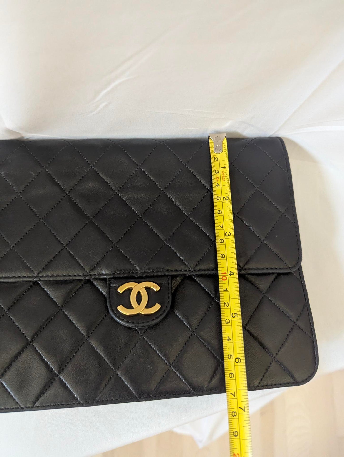Chanel Vintage Small Classic Flap Black Shoulder Bag 24kt Gold Plated Series 4