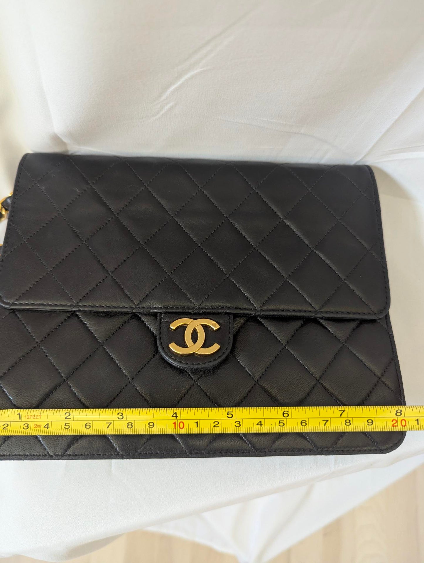 Chanel Vintage Small Classic Flap Black Shoulder Bag 24kt Gold Plated Series 4