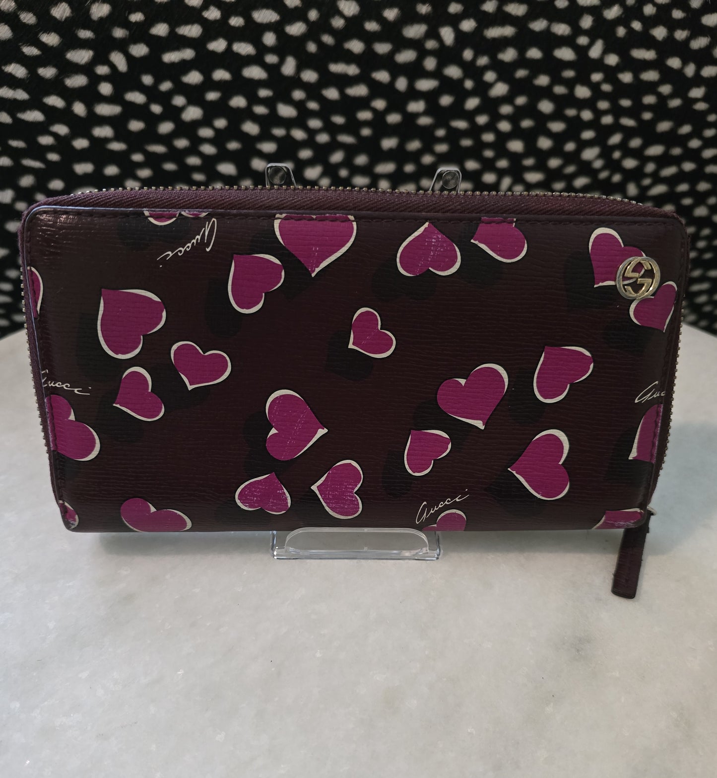 Gucci Pink Hearts Wallet