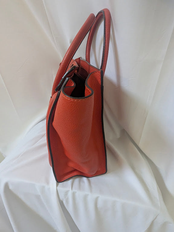 Celine Logo Micro Luggage Red Handbag