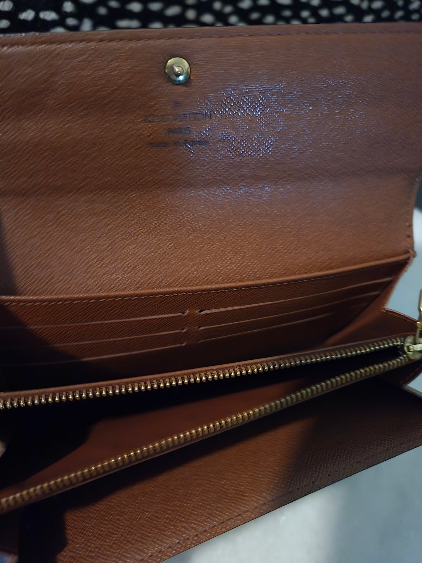 LOUIS VUITTON Monogram Sarah Wallet W/ Chain