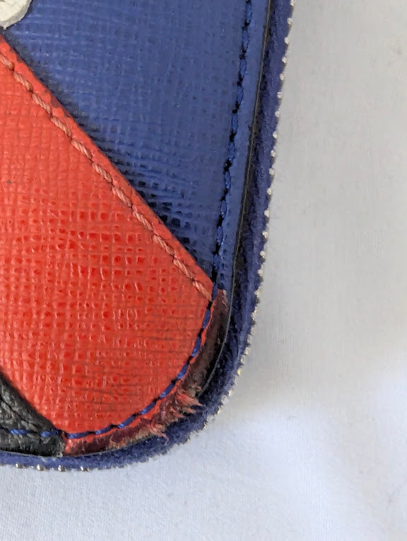 Fendi Navy Leather Monster Eyes Continental Zippy Wallet