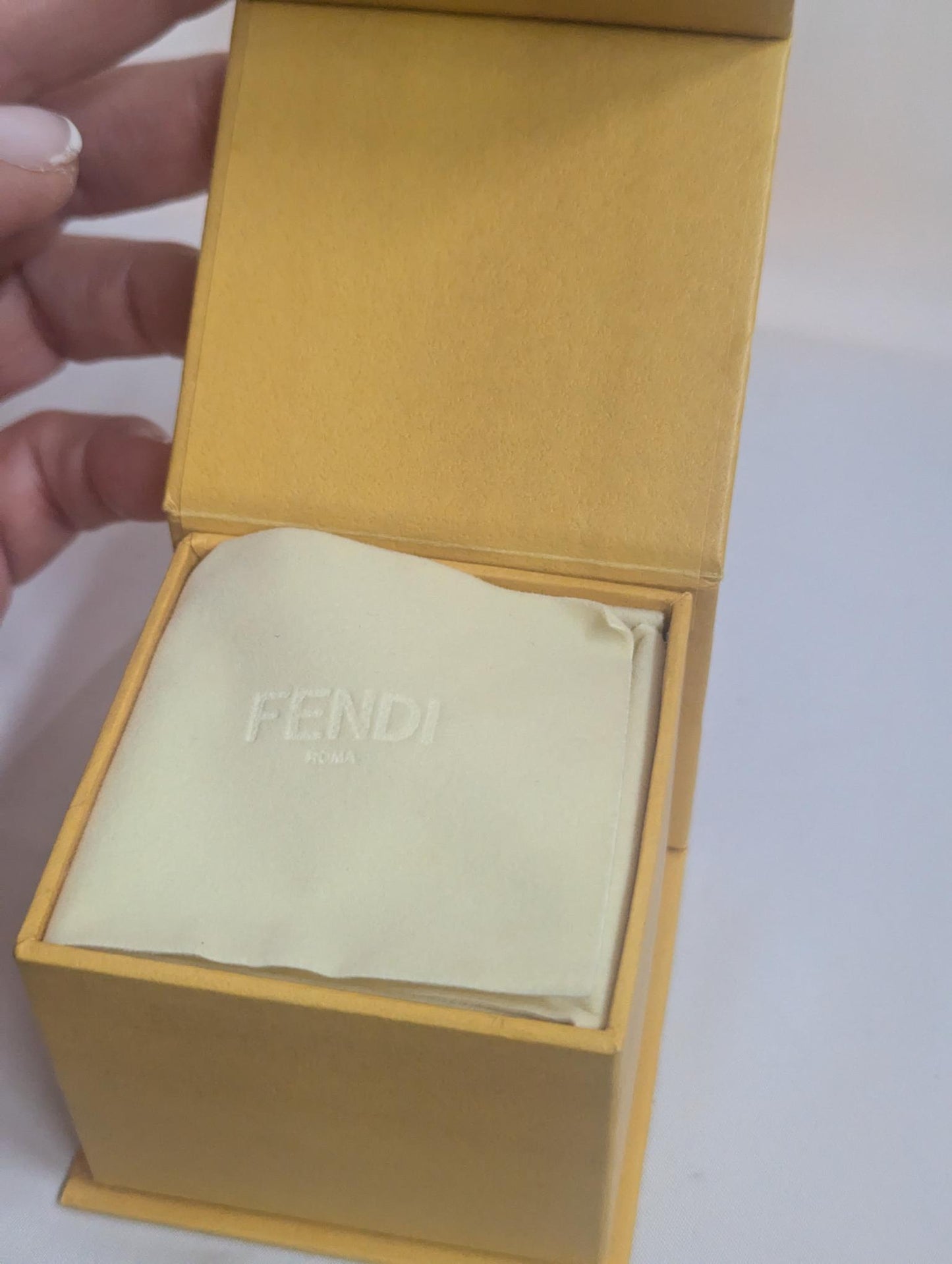 Fendi Monster Eyes Gold Ring Size 5.5