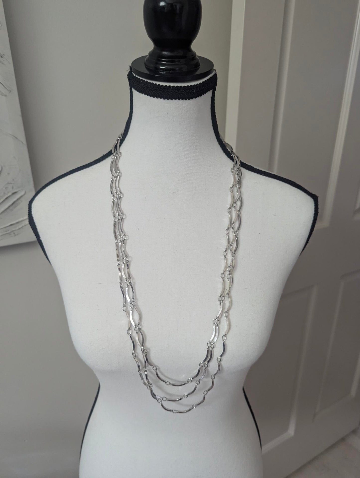 YSL Silver Long Chain Necklace