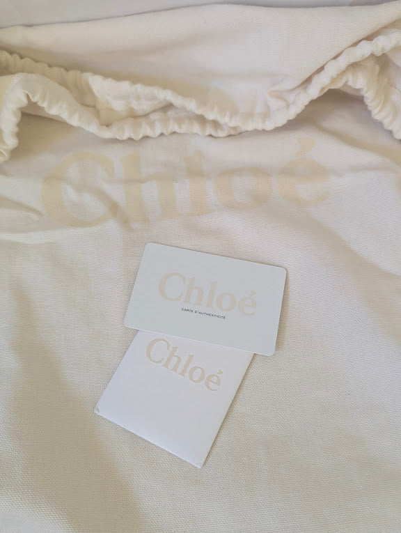 Chloe Beige Leather Two - Way with Gold Hardware Accents