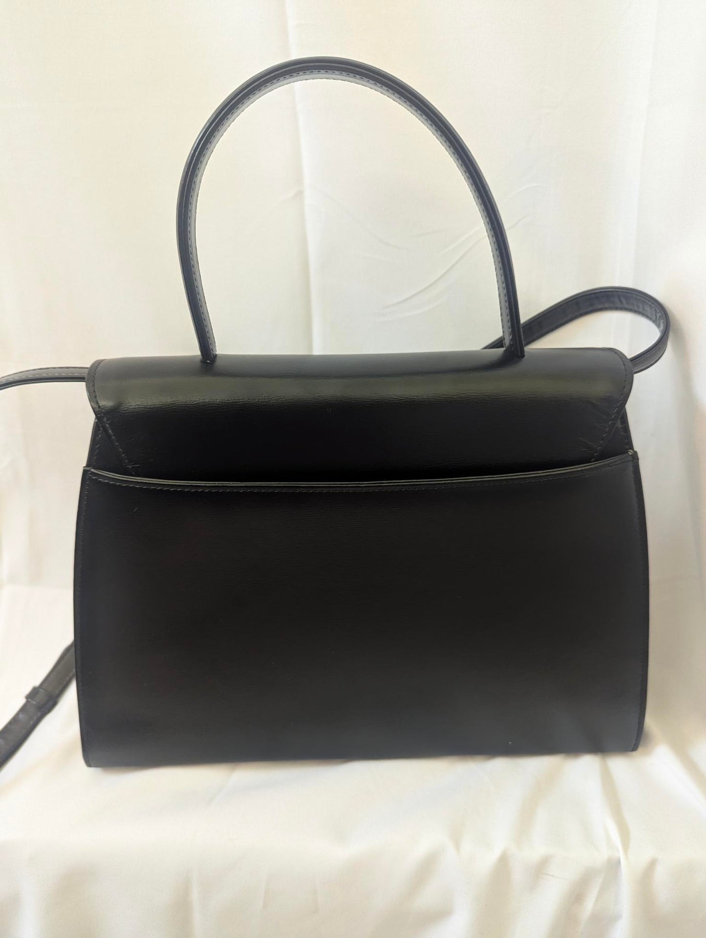 Givenchy Black Leather Handbag with Shoulder Strap Reversible Metal Clasp