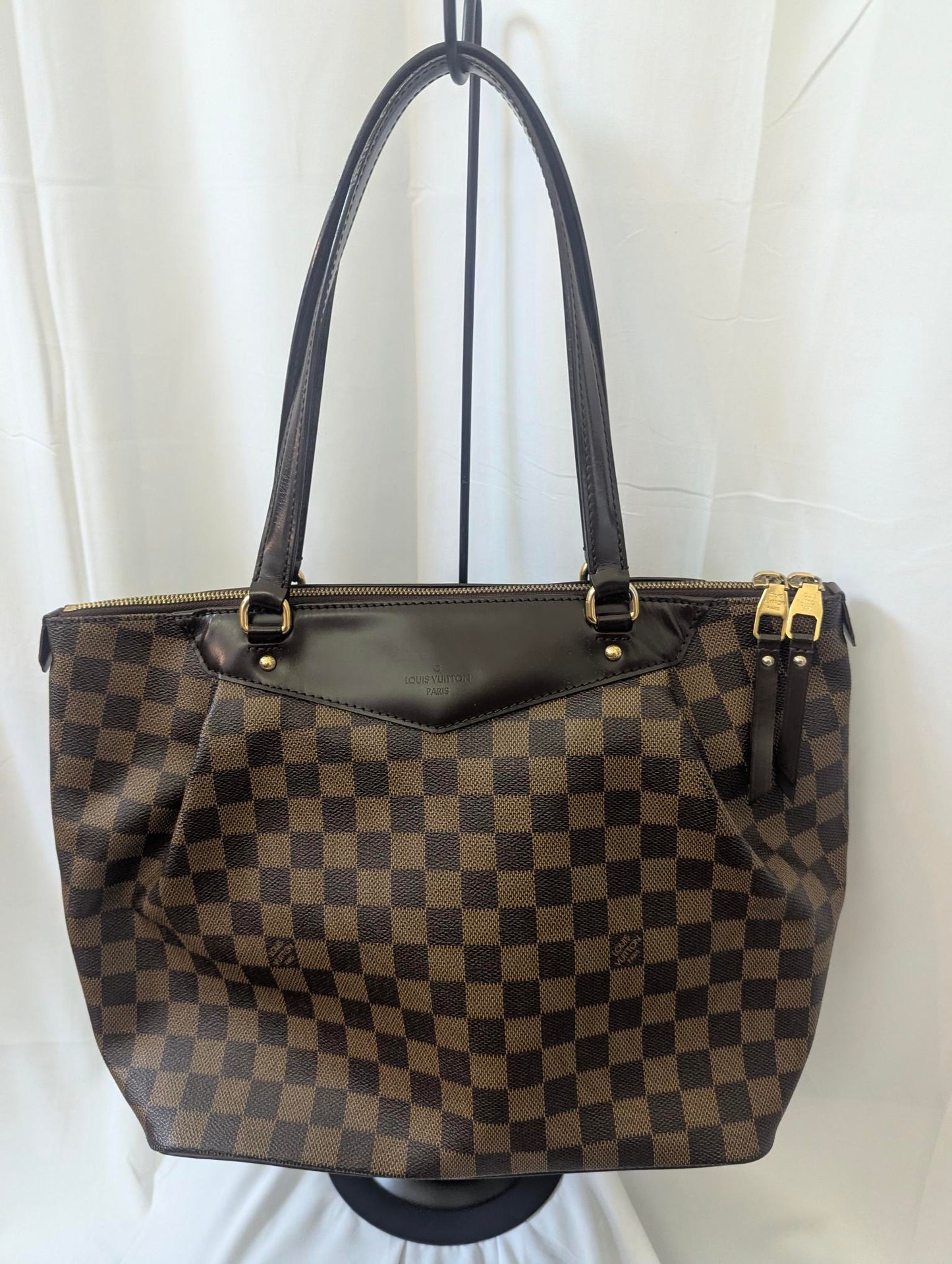 Louis Vuitton Damier Ebene Brown Coated Canvas Shoulder Bag