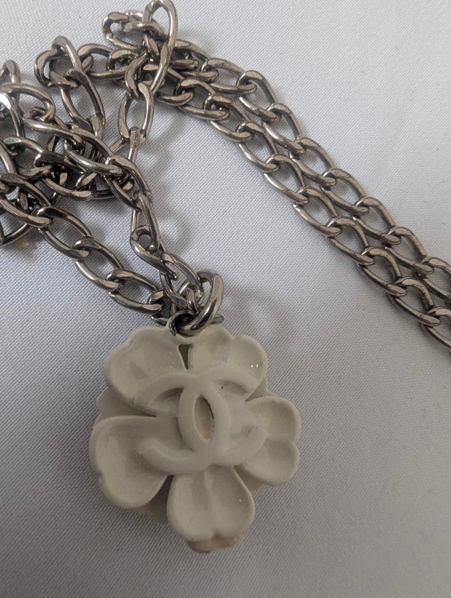 Chanel White Coco Camellia Necklace