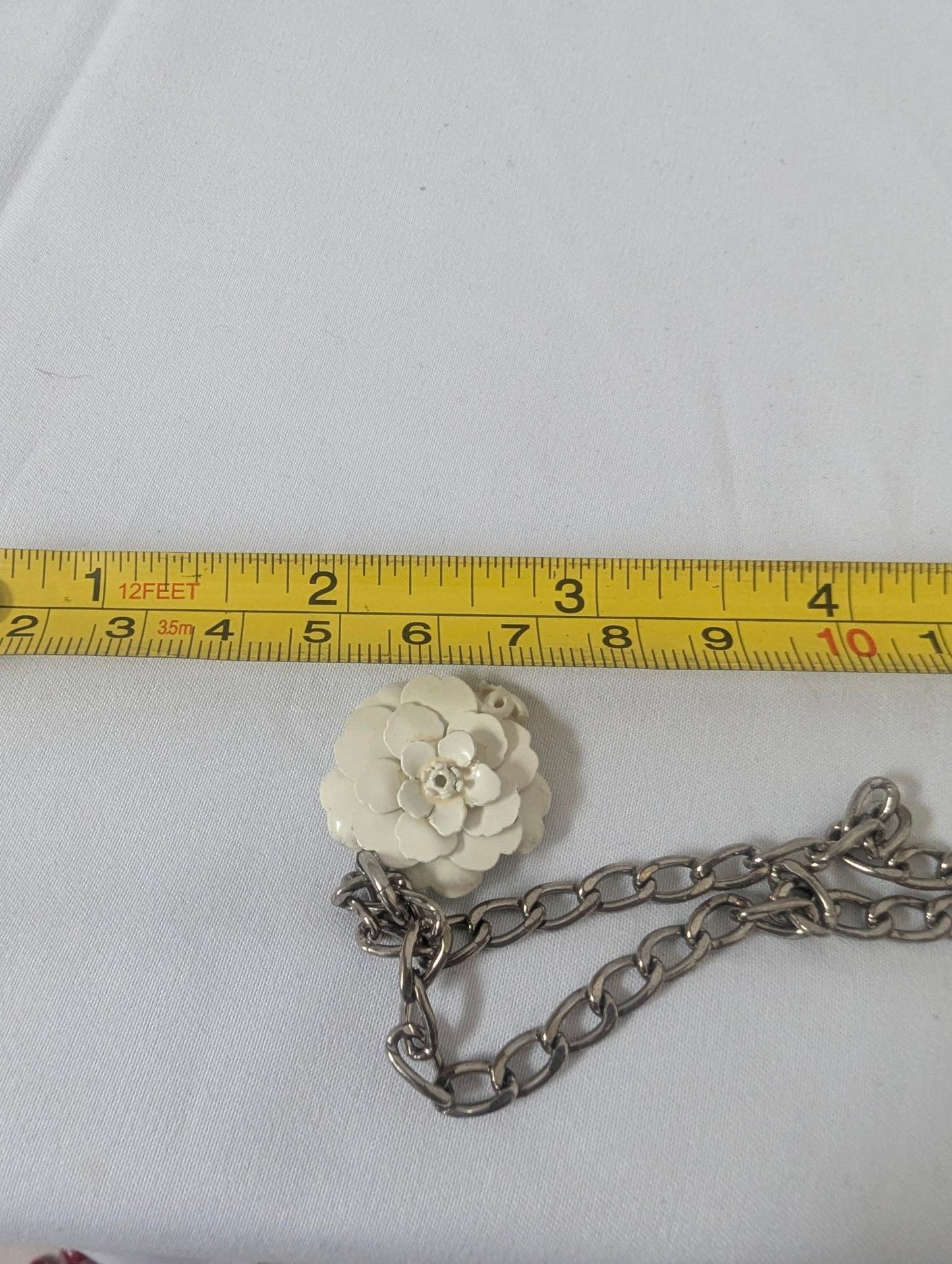 Chanel White Coco Camellia Necklace