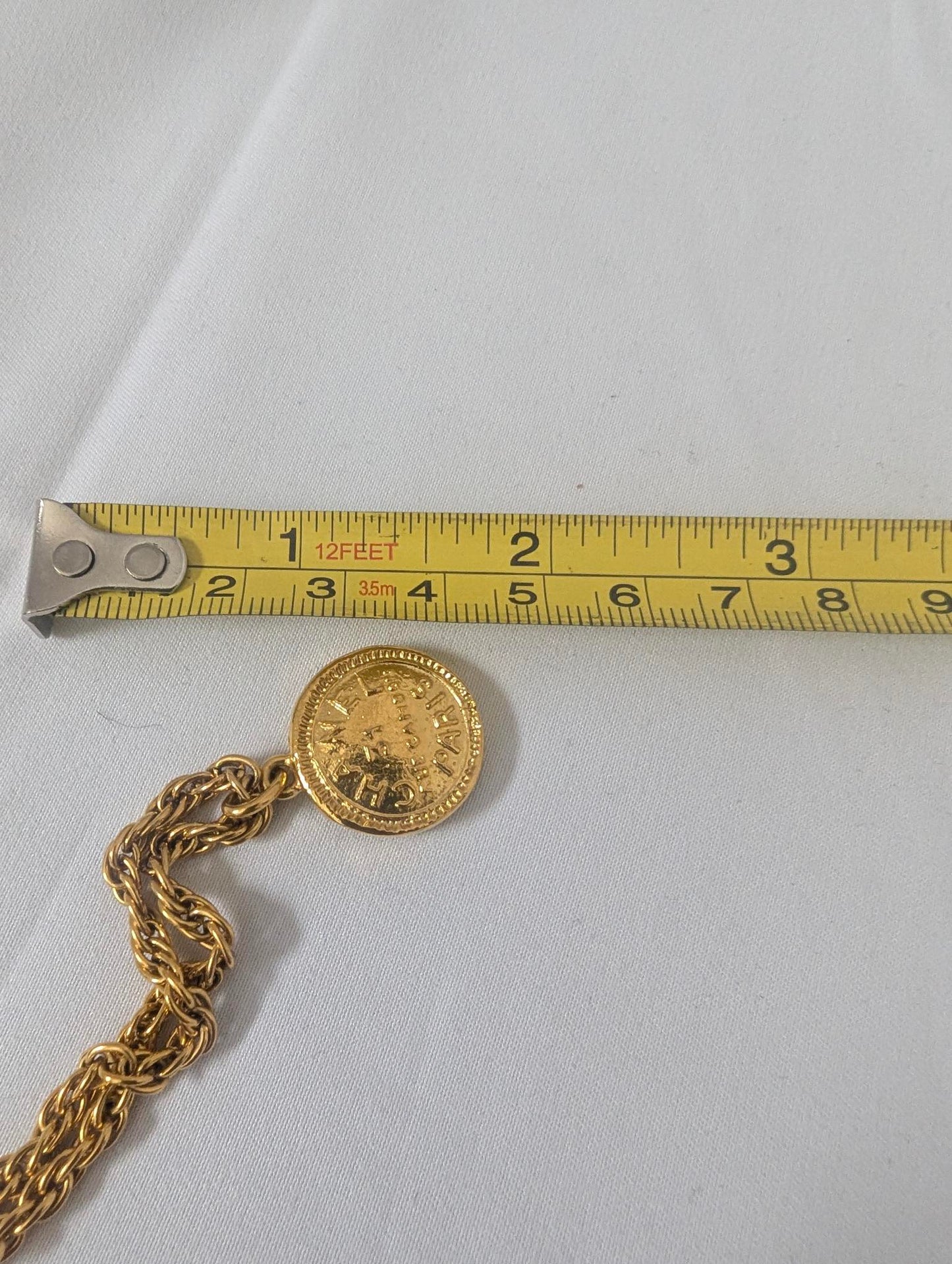Chanel 31 Rue Cambon 1980s Gold Paris Coin Vintage Necklace