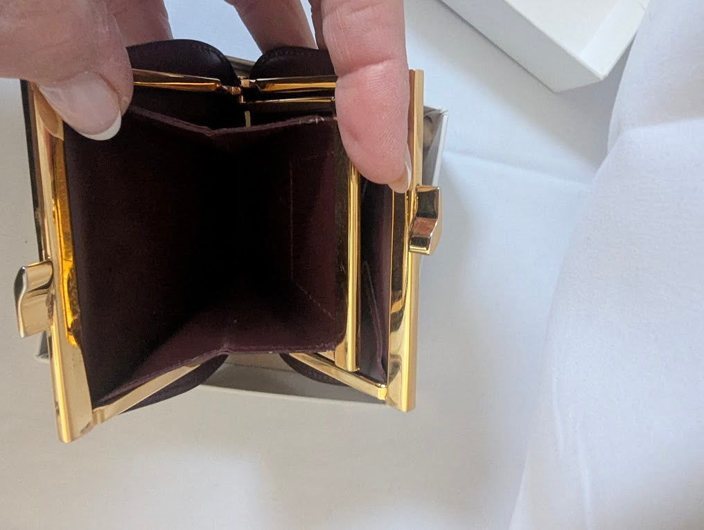 Cartier Must De Cartier Boudreaux Double Compartment Kiss Lock Coin Case