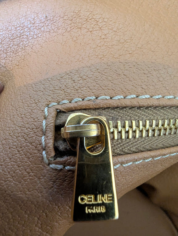 Celine Vintage Macadam Brown Shoulder Bag