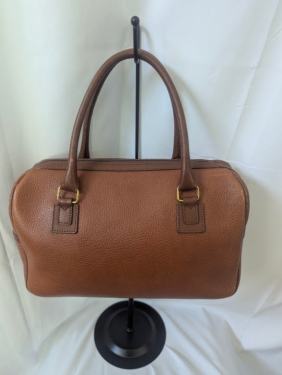Burberry Vintage Caramel Brown Leather Boston Handbag