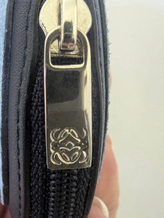 Loewe Blue Suede Round Coin Case