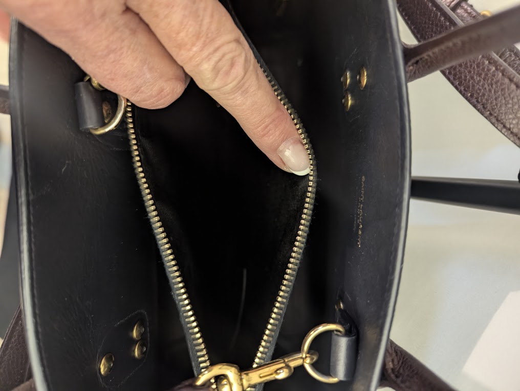 YSL Navy Burgundy Dark Green Handbag with Removable Crossbody Strap