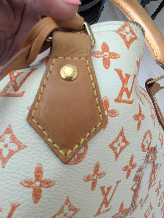 Louis Vuitton x Grace Coddington Catogram Monogram Canvas Speedy 30 Bandouliere