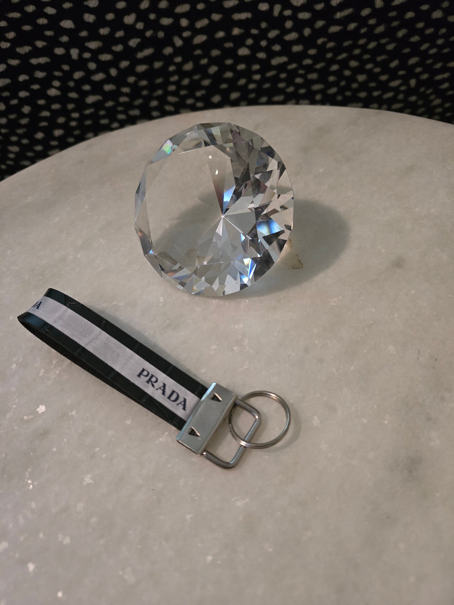 Upcycled Prada Black Keychain