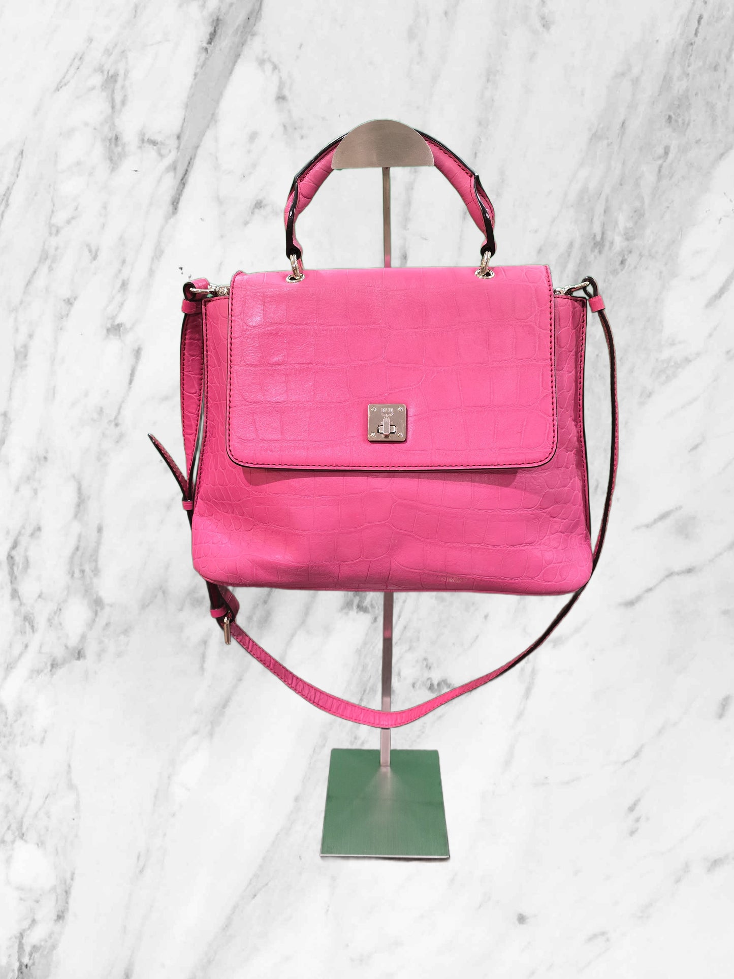 MCM Hot Pink Crocodile First Lady bag