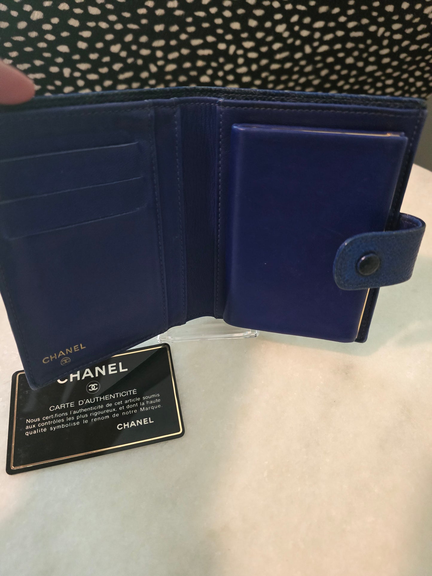 CHANEL BLUE CAVIAR WALLET - SMALL