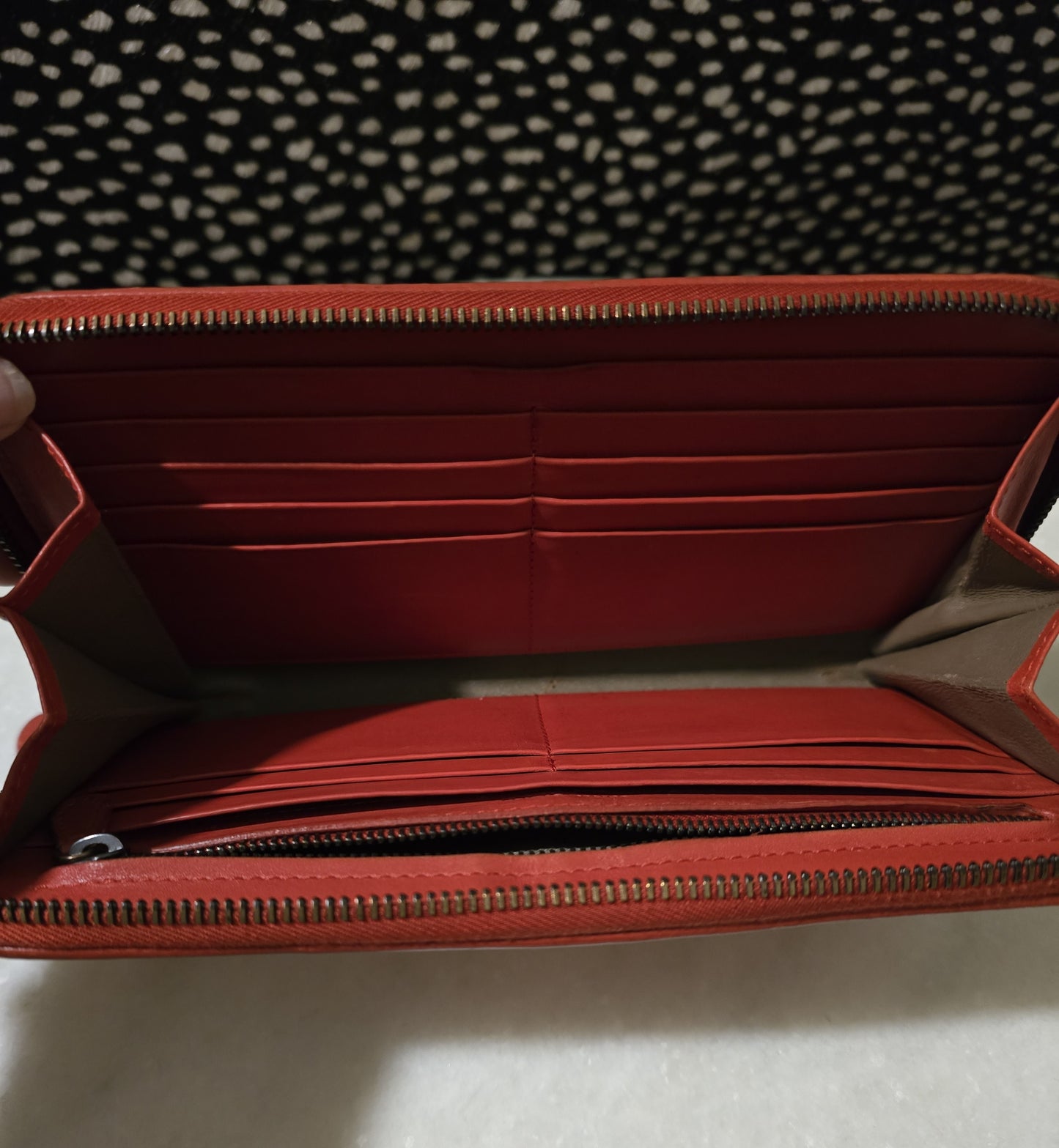 Bottega Veneta Red Intrecciato Leather Continental Wallet