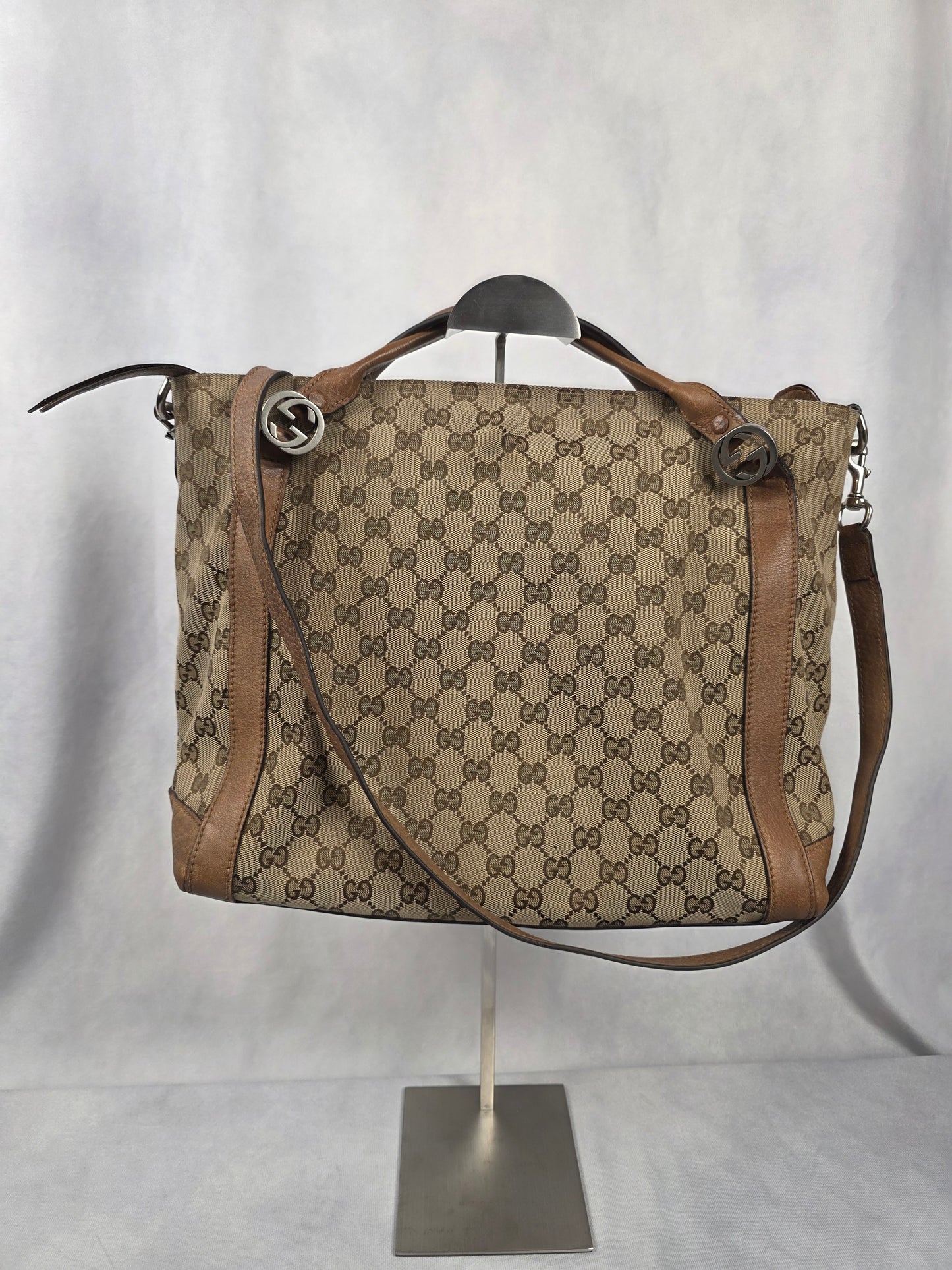 GUCCI MISS GG CONVERTIBLE MEDIUM CANVAS TOTE