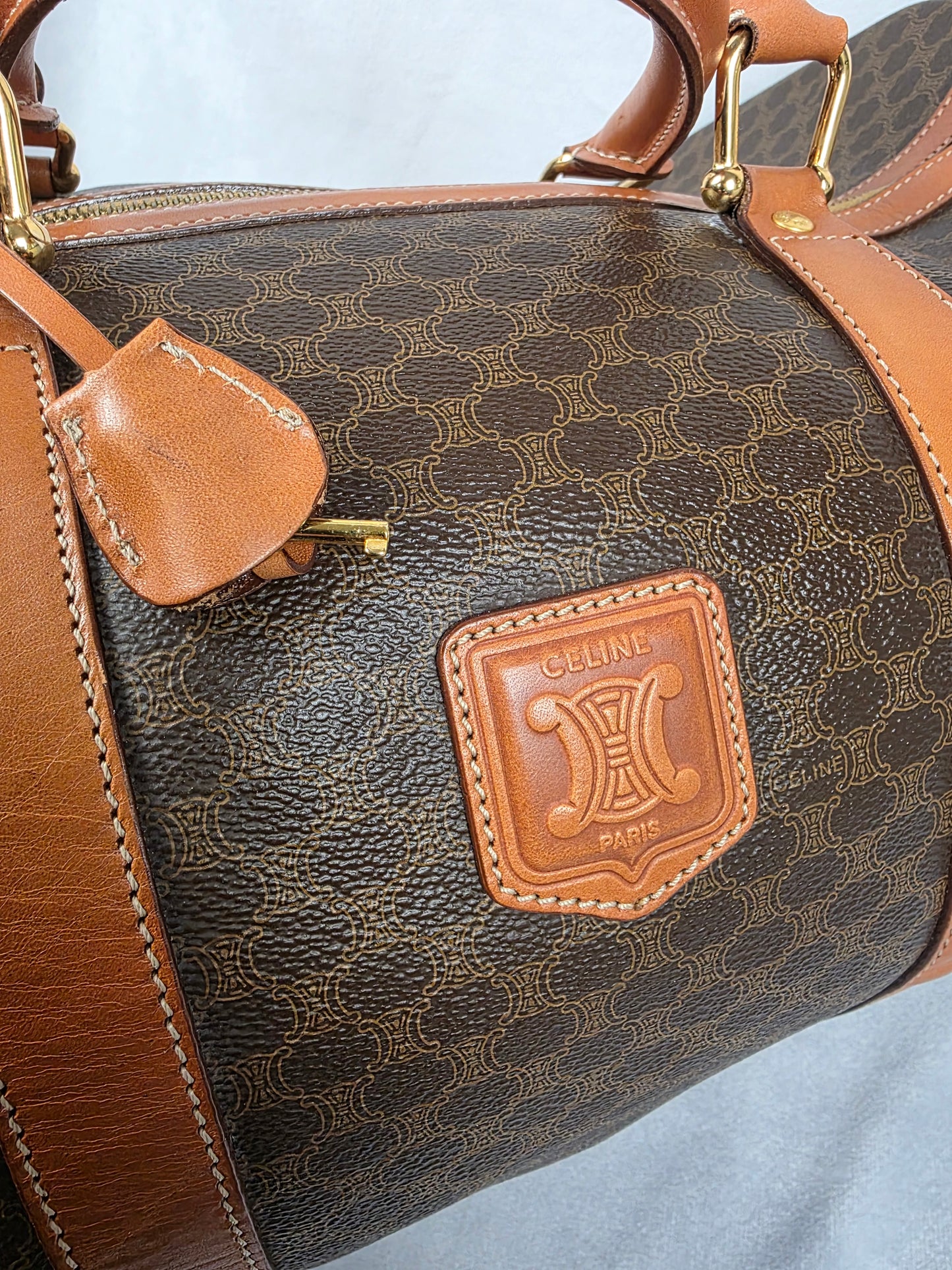 CELINE MACADAM BOSTON TRAVEL BAG, 50
