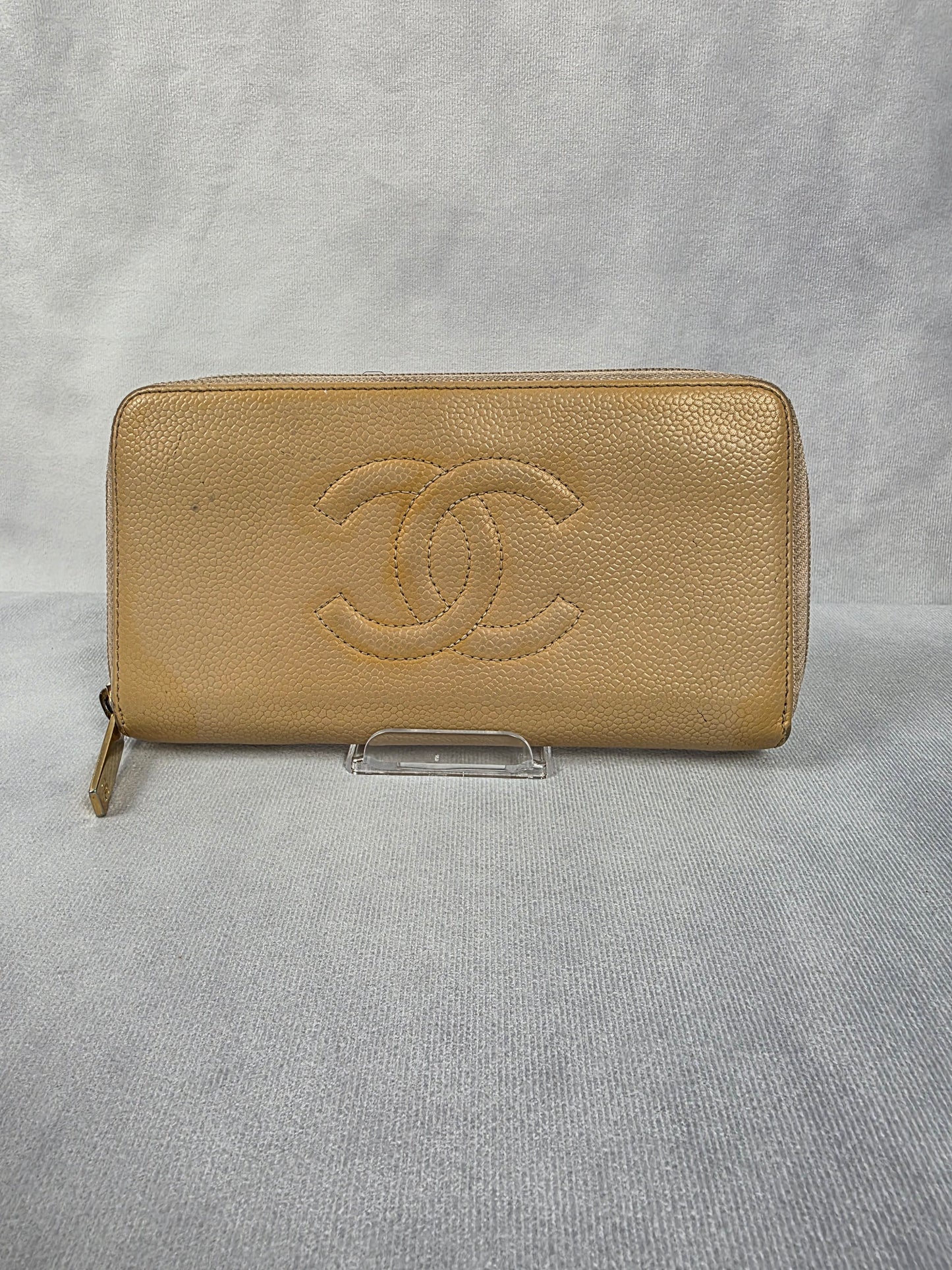 CHANEL CAVIAR SKIN ZIP AROUND WALLET