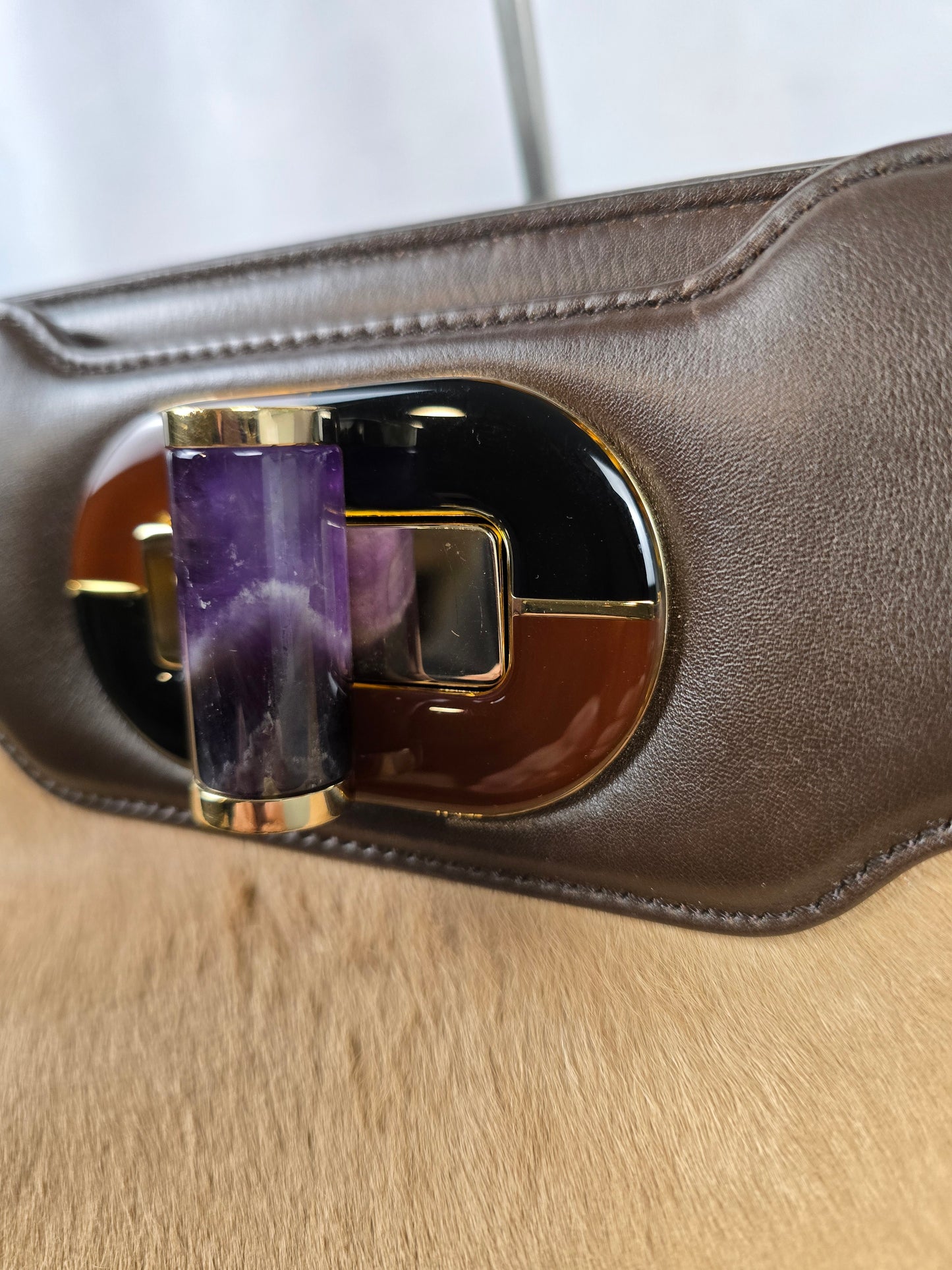 Bvlgari Isabella Rossellini Pony Hair and Calfskin Two-Way Handbag