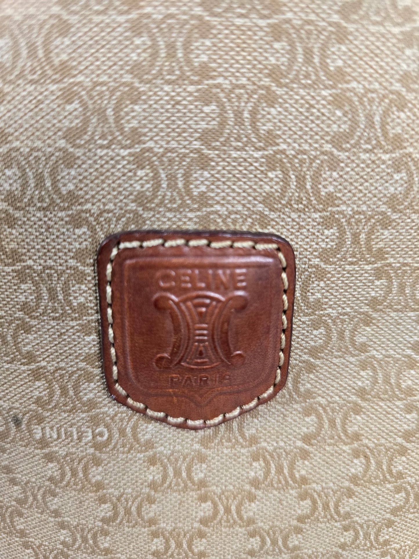 Celine Macadam Leather Trim Top Handle Bag