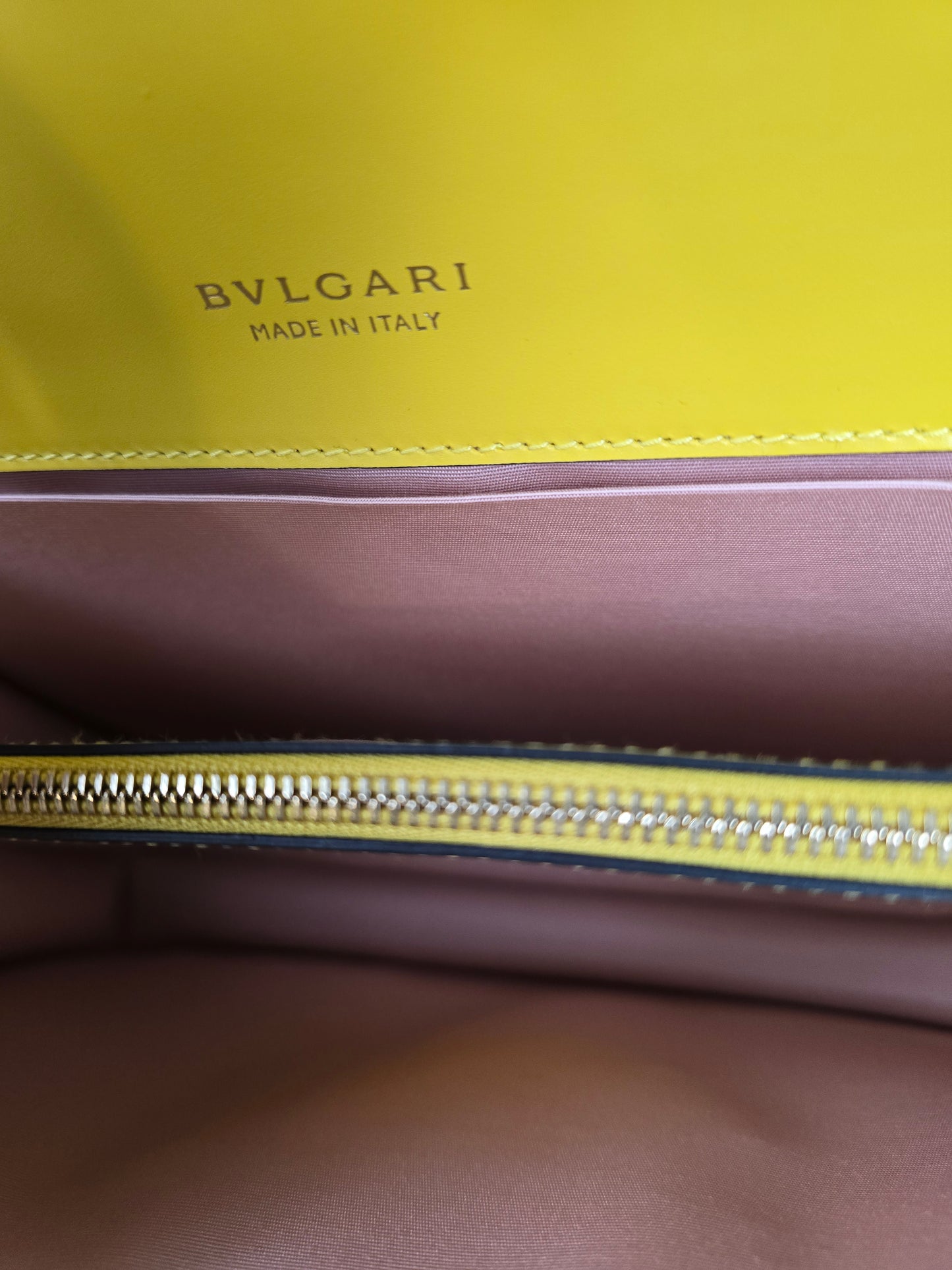 Bvlgari Serpenti Large Calfskin Leather Yellow Handbag with Shoulder Chain Strap