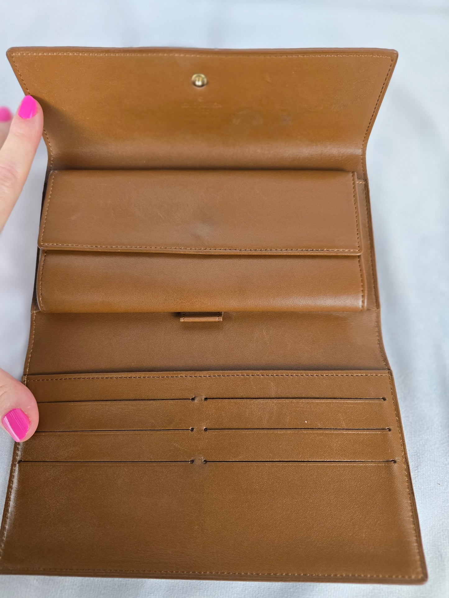 Louis Vuitton Bronze Vernis Brown Embossed Sarah Wallet