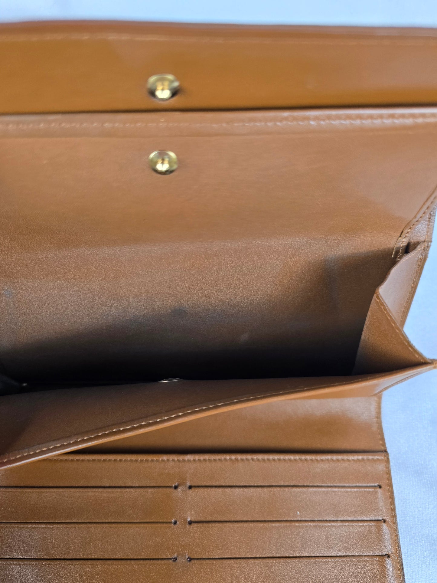 Louis Vuitton Bronze Vernis Brown Embossed Sarah Wallet
