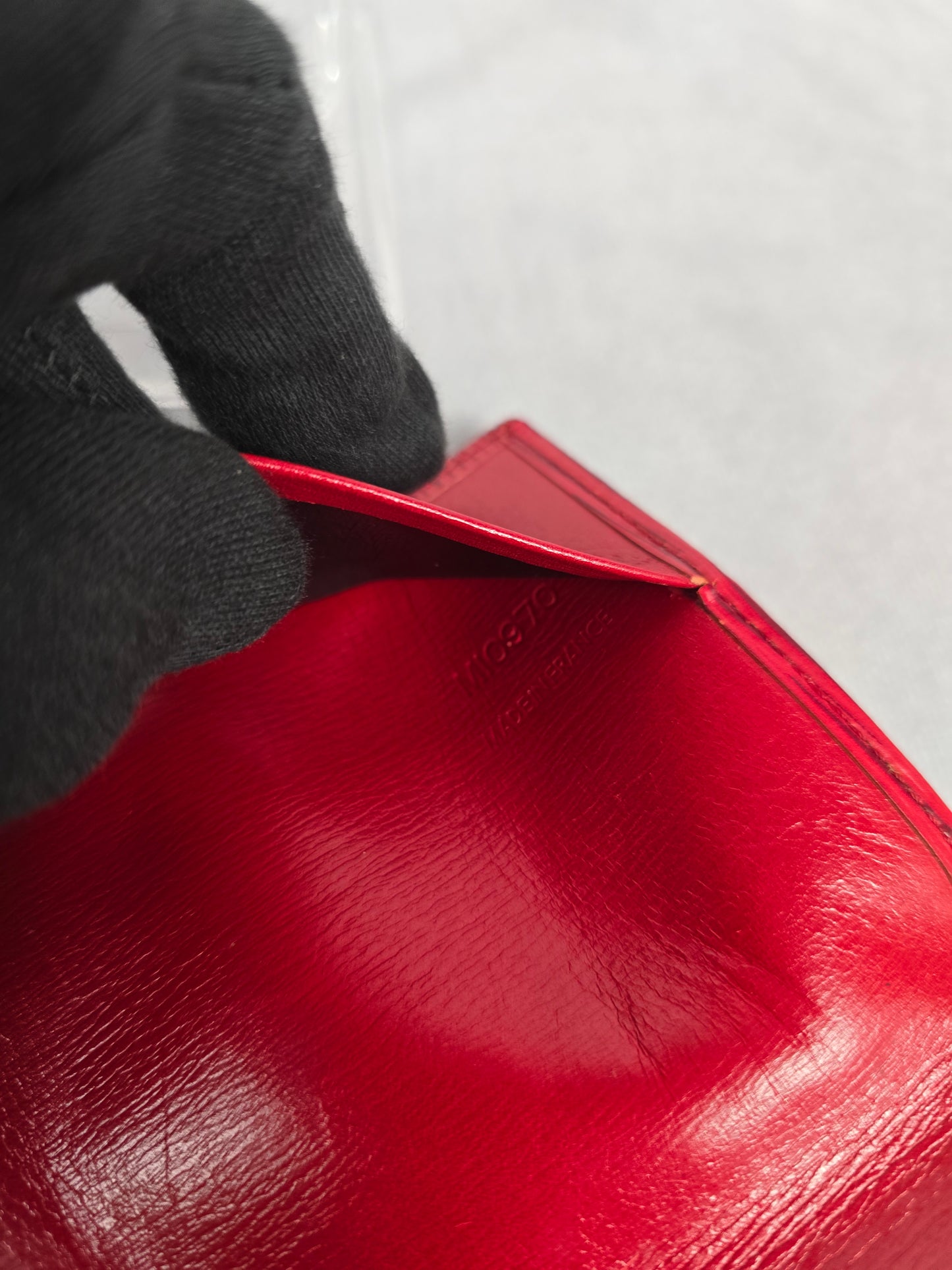 Louis Vuitton Chequier Checkbook Wallet in Red Epi Leather