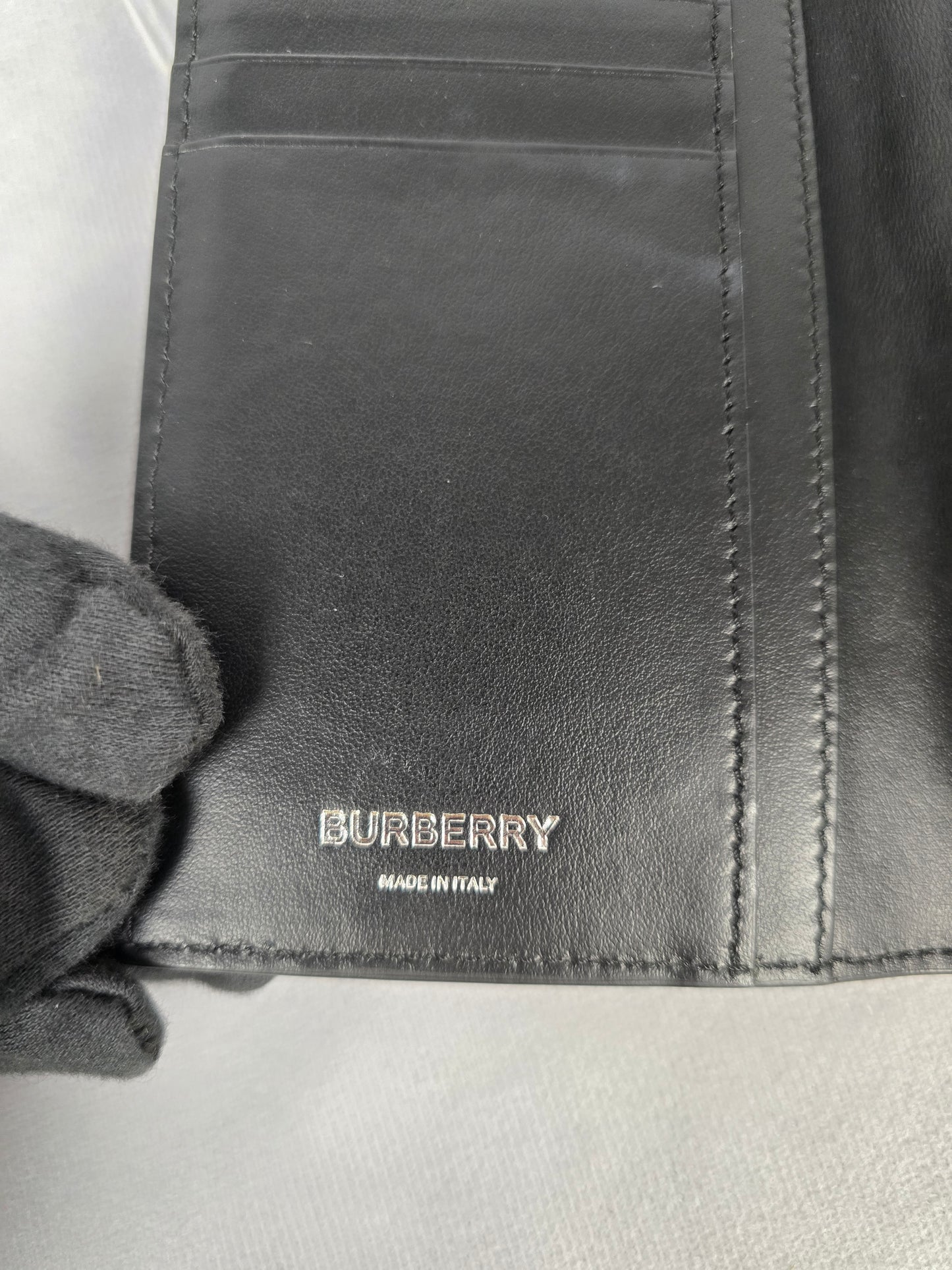 Burberry Black Bifold Embossed Wallet