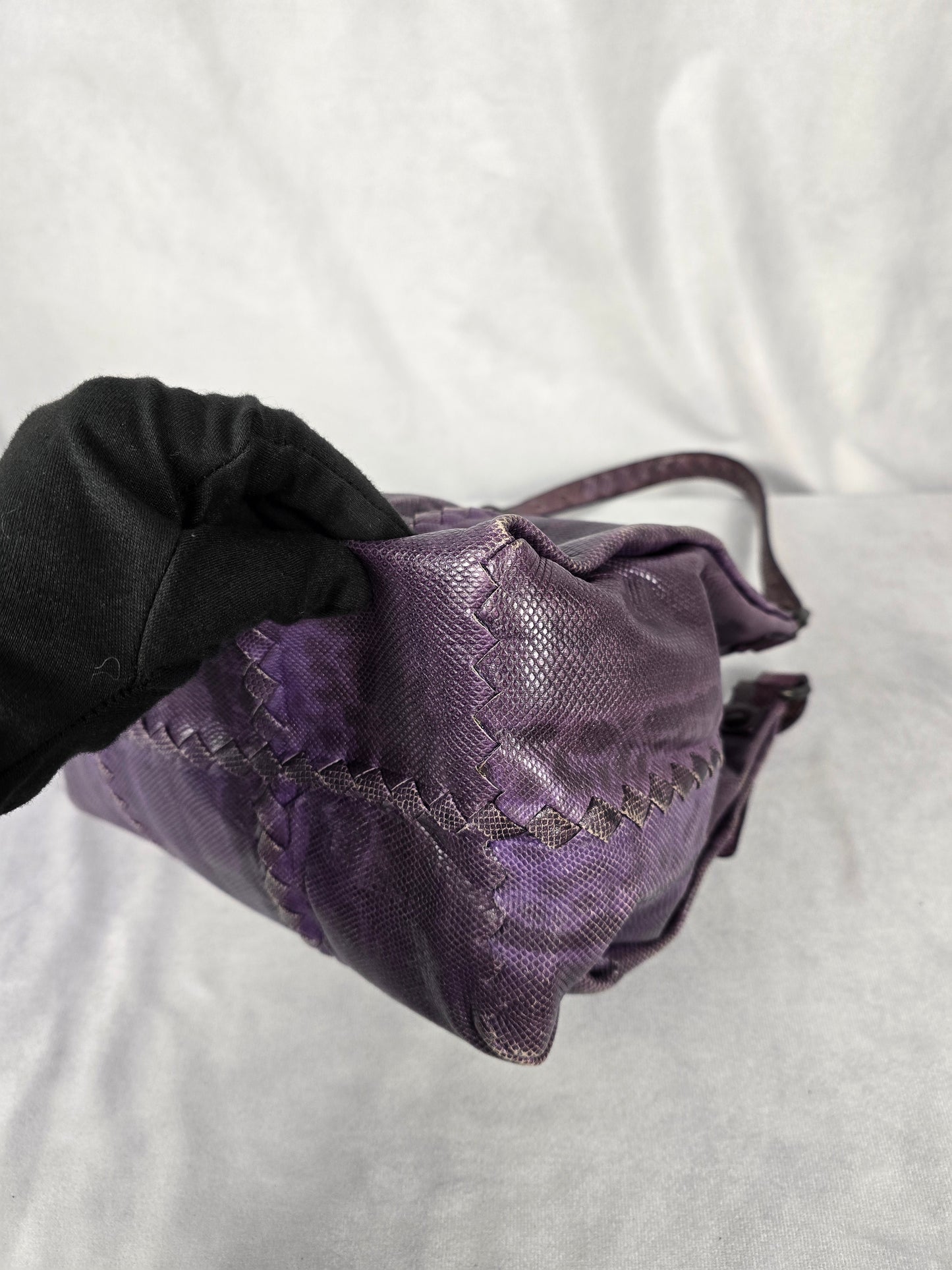 Bottega Veneta Purple Exotic Leather Tote