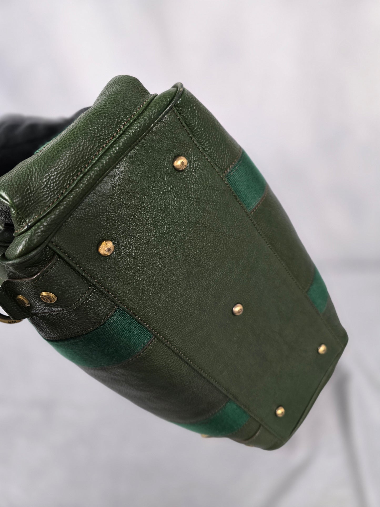 MCM Large Green leather convertible purse/backpack