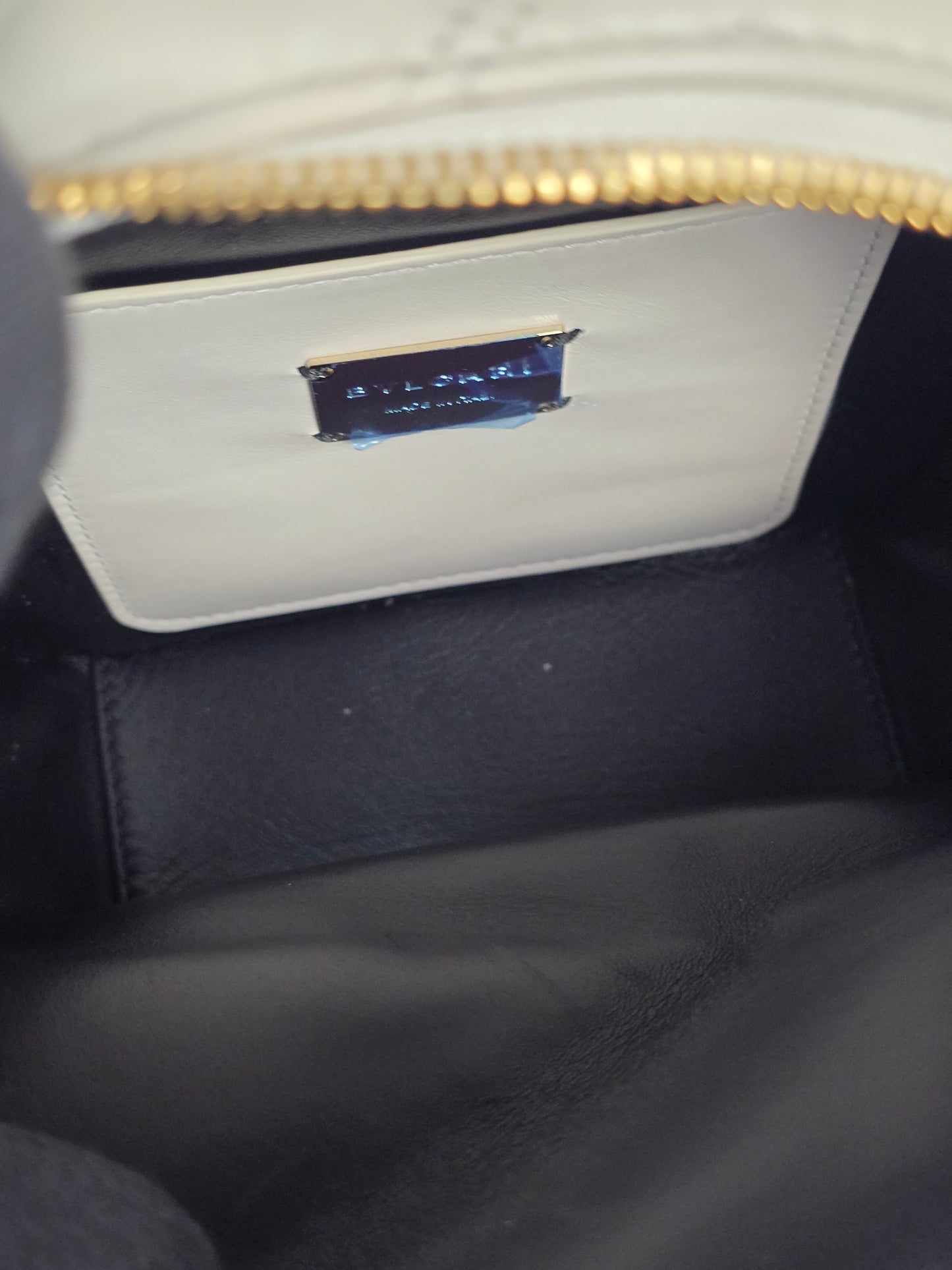 BVLGARI WHITE SERPENTI CABOCHON IVORY BACKPACK