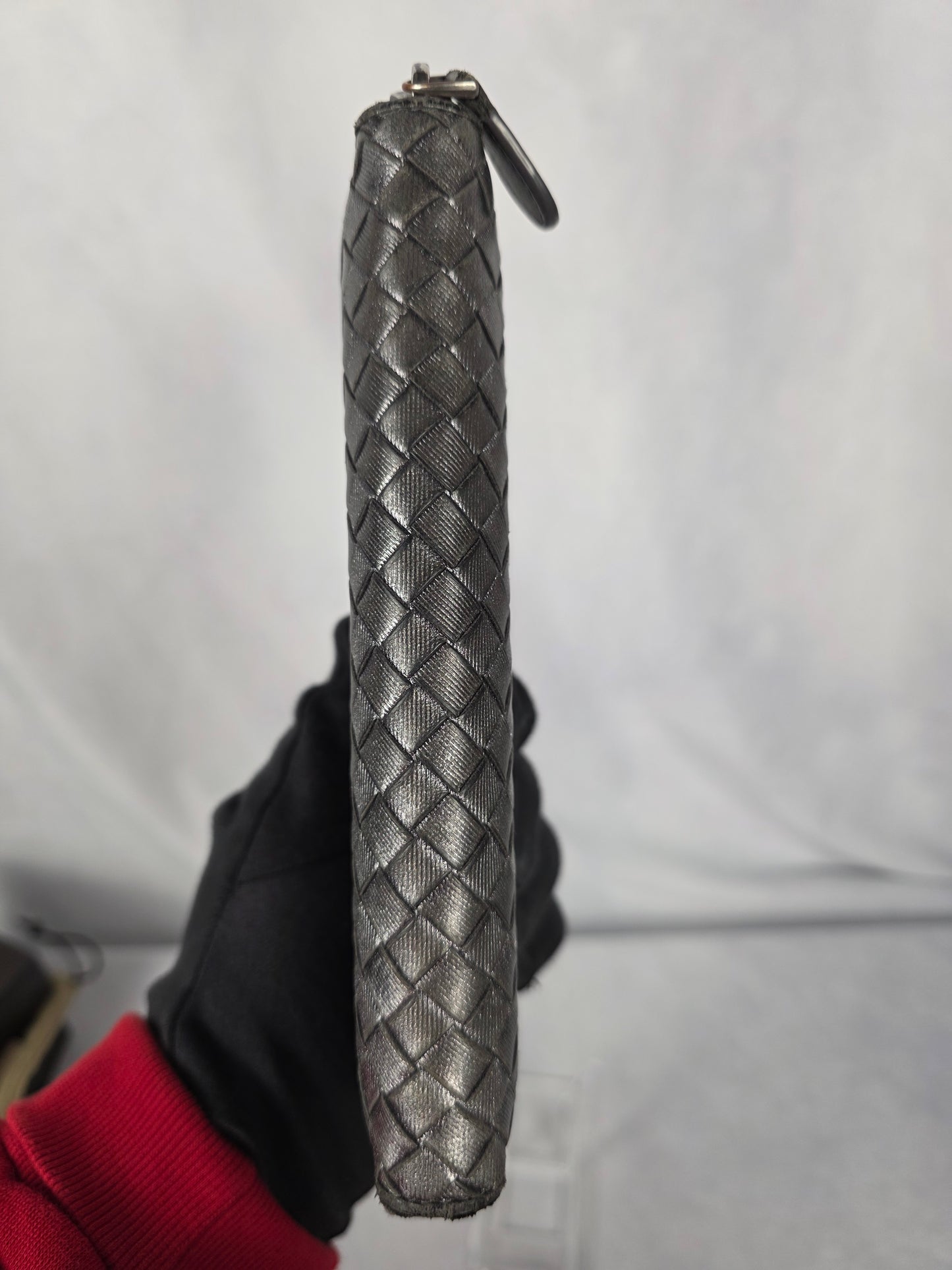 BOTTEGA BLACK INTRECCIATO WOVEN LONG ZIP-WALLET