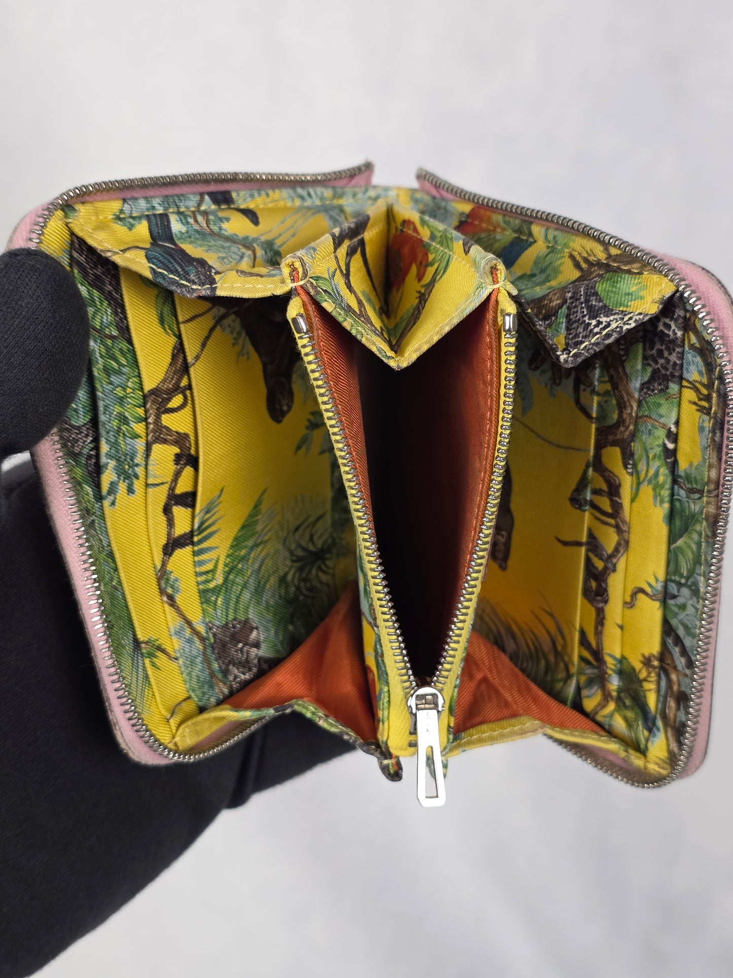 Hermes Pink Leather Silk'In Compact Wallet